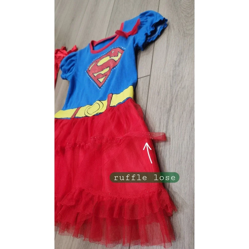 DC Comics Super Tutu Girl Dress Up Halloween Costume With Red Cape Size 4T